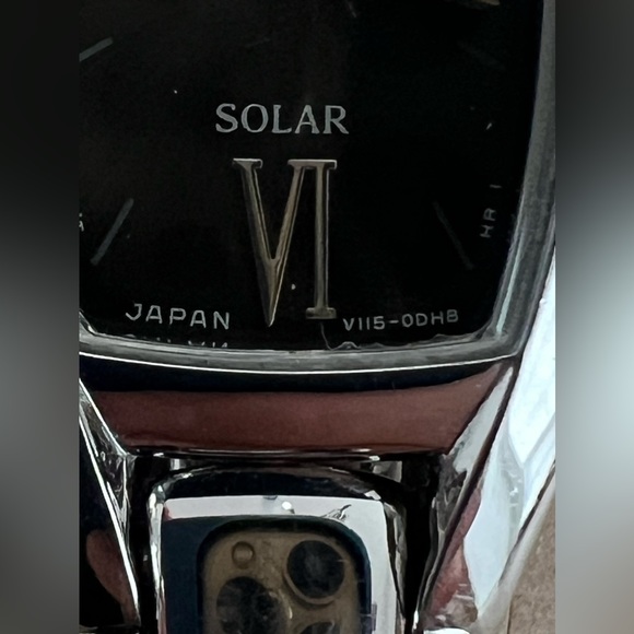 Seiko Solar Ladies Watch Stainless Bracelet Rectangular Black Dial - Picture 7 of 14